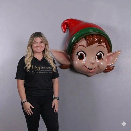 Comic Elf Girl Head Wall Decor Statue LM Treasures - H