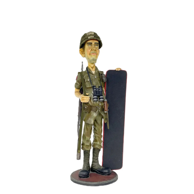 Soldier with Menu Board Life Size Statue
