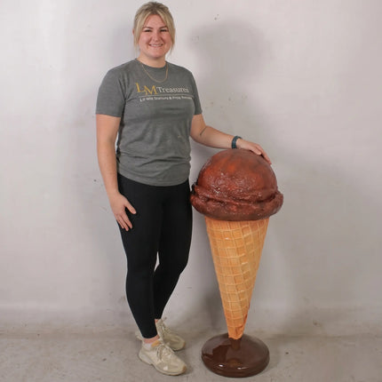 One Scoop Chocolate Ice Cream Over Sized Statue
