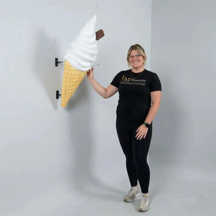 Hanging Soft Serve Vanilla Ice Cream Over Sized Statue LM Treasures - H