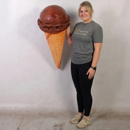 Hanging One Scoop Chocolate Ice Cream Over Sized Statue