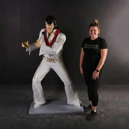 Singer Elvis In White Standing Life Size Statue LM Treasures - GP