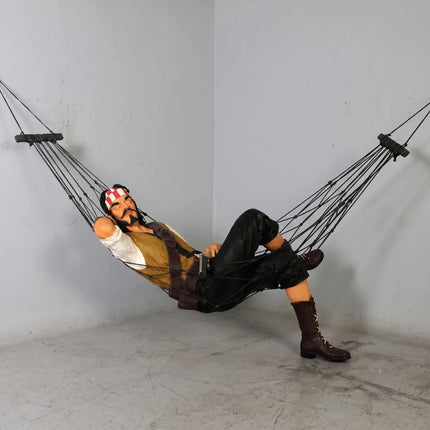 Pirate Hanging in Hammock Life Size Statue LM Treasures - H