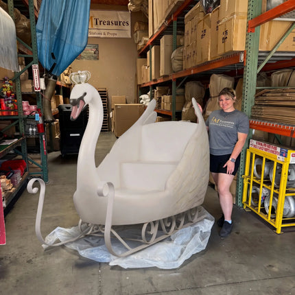 Large Swan Sleigh Statue