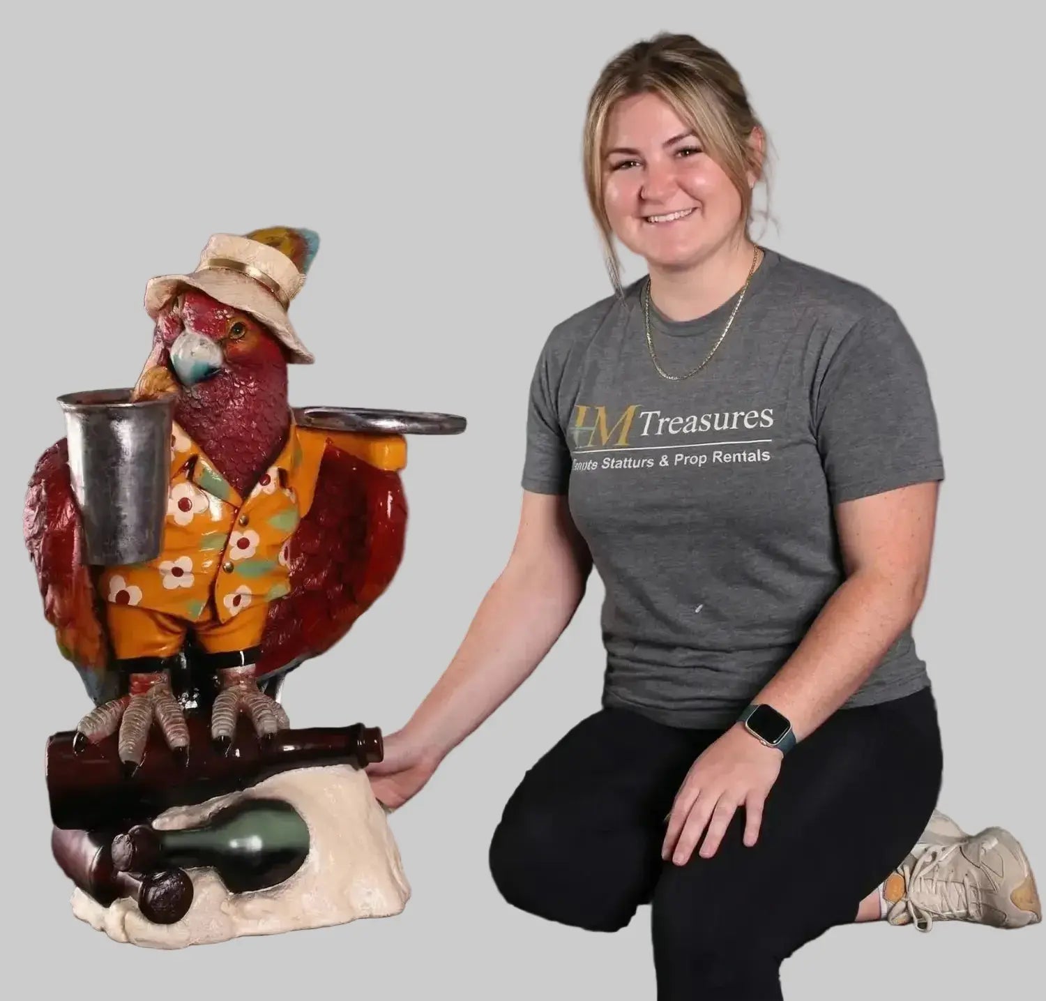 Small Parrot Butler Life Size Bird Animal Waiter Statue – LM Treasures