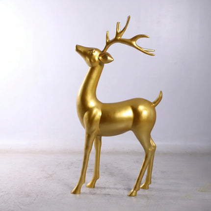 Gold Reindeer Standing Life Size Statue LM Treasures - H