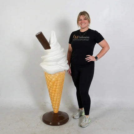 Small Soft Serve Vanilla Ice Cream Over Sized Statue LM Treasures - H