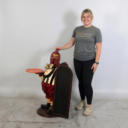 Large Rooster Butler Statue