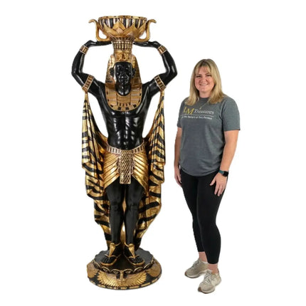 Egyptian Plant Holder Male Life Size Statue LM Treasures - H