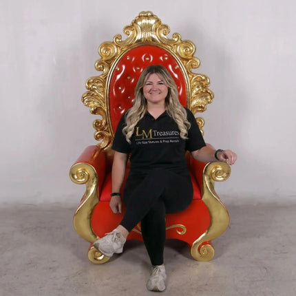 Red Santa Throne Life Size Christmas Statue LM Treasures - H