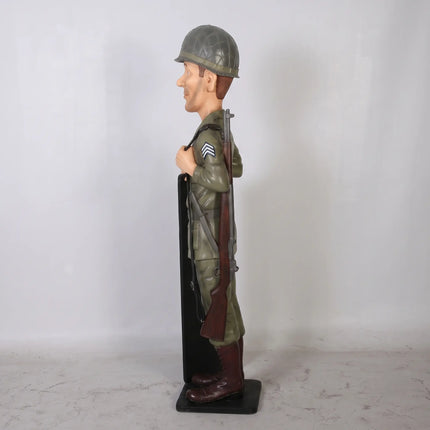 Soldier with Menu Board Life Size Statue
