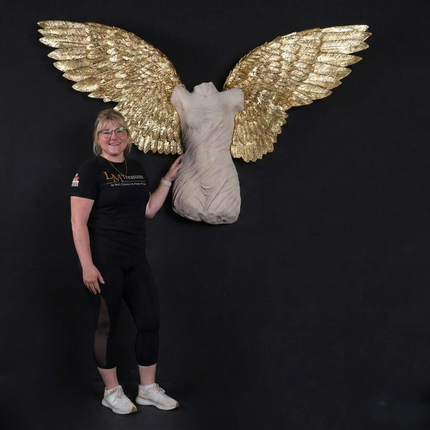 Small Female Angel Wings Wall Decor Statue LM Treasures - H