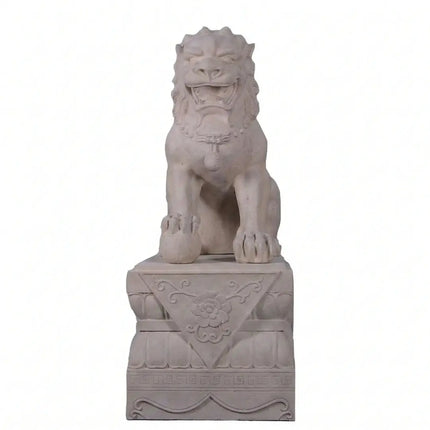 Foo Dog Male On Base Chinese Lion Statue LM Treasures - H