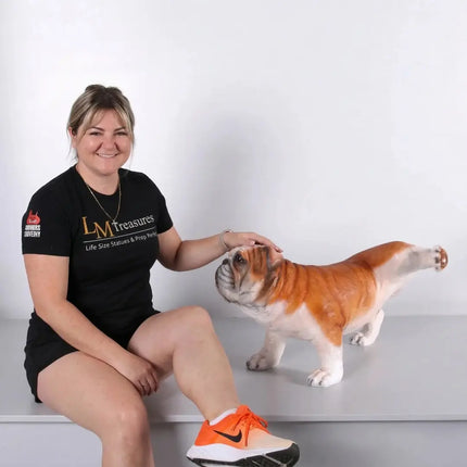 Bulldog Peeing Life Size Statue LM Treasures - H