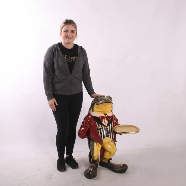 Large Frog Butler Statue