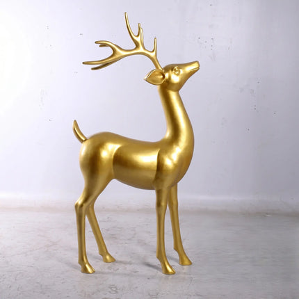 Gold Reindeer Standing Life Size Statue LM Treasures - H