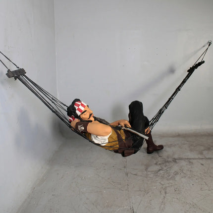 Pirate Hanging in Hammock Life Size Statue LM Treasures - H