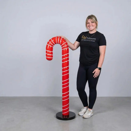 Small Red Cushion Candy Cane Statue LM Treasures - H