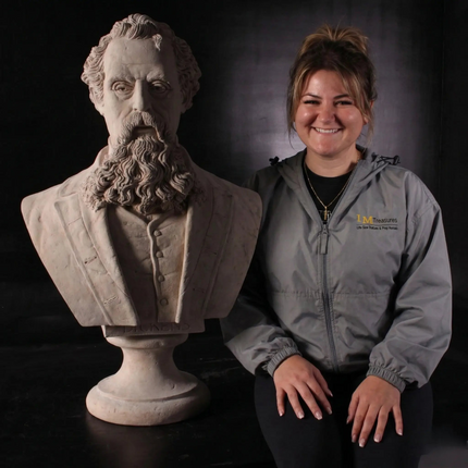 Charles Dickens Bust Life Size Statue