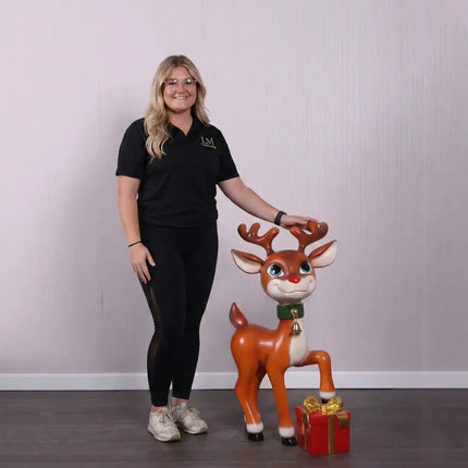 Cute Comic Reindeer Standing Statue LM Treasures - H