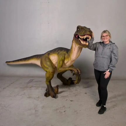 Green Dromarosaurus Dinosaur Life Size Statue LM Treasures - H