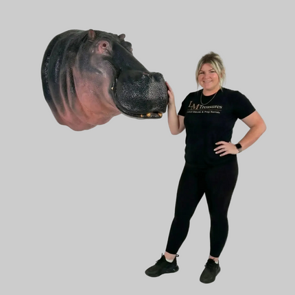 Large Hippo Head Life Size Statue LM Treasures - H