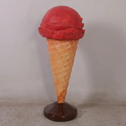 One Scoop Strawberry Ice Cream Over Sized Statue