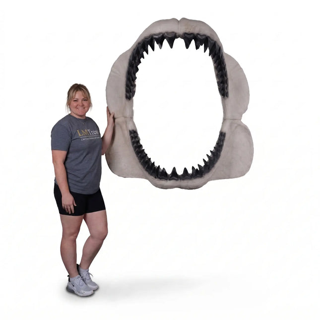 Hanging Megalodon Shark Jaw Statue LM Treasures - H