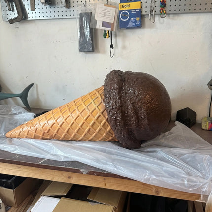 Hanging One Scoop Chocolate Ice Cream Over Sized Statue