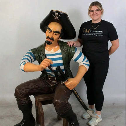 Sitting Pirate Pedro Life Size Statue LM Treasures - H