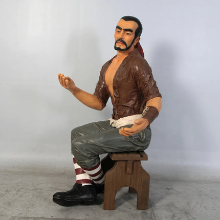 Sitting Pirate Carlos Life Size Statue