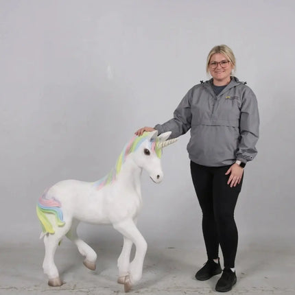 Baby Rainbow Unicorn Life Size Statue LM Treasures - H