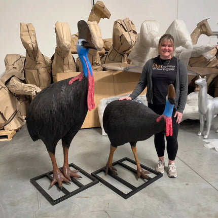 Cassowary Birds Set of 2 Life Size Statues LM Treasures - H