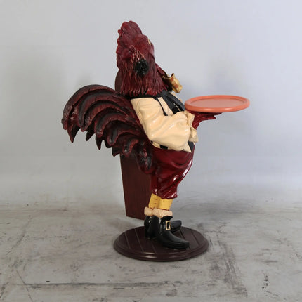 Large Rooster Butler Statue