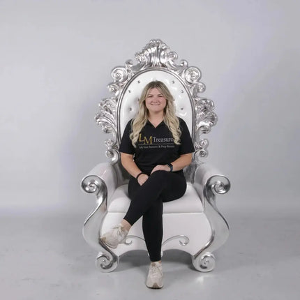 White Santa Throne Life Size Christmas Statue LM Treasures - H