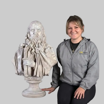 Leonardo Da Vinci Bust Life Size Statue LM Treasures - H