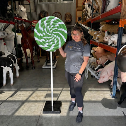 Green Swirl Lollipop Over Sized Statue