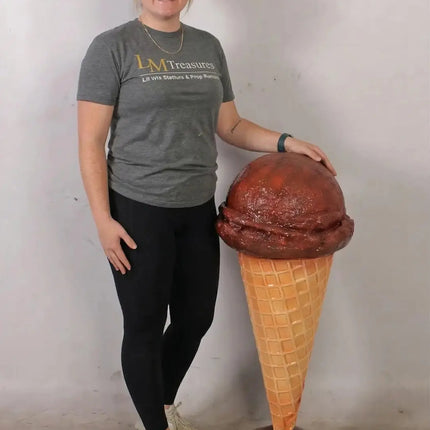 One Scoop Chocolate Ice Cream Over Sized Statue LM Treasures - H