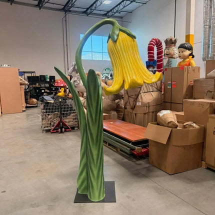 Giant Yellow Flower on Metal Plate Statue LM Treasures - T
