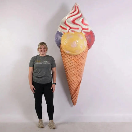 Hanging Three Scoop Ice Cream Over Sized Statue LM Treasures - H