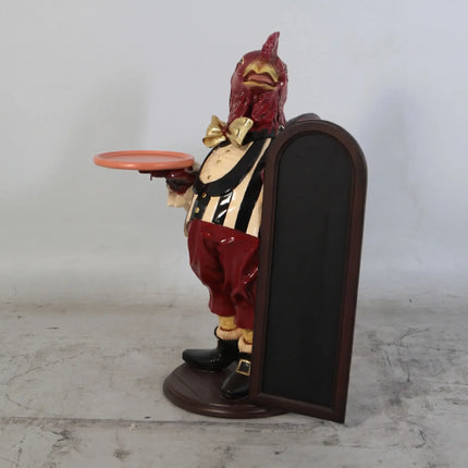 Large Rooster Butler Statue
