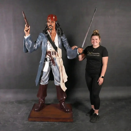 Pirate Captain Jack With Gun Life Size Statue LM Treasures - GP