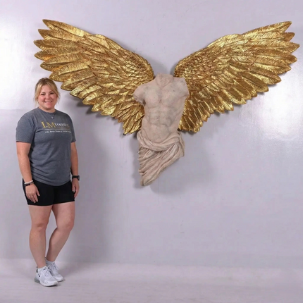 Large Male Angel Wings Wall Decor Statue LM Treasures - H