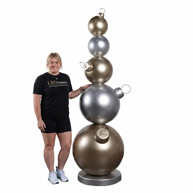 Stacked Christmas Ornaments Over Sized Statues Set of 2 LM Treasures - H