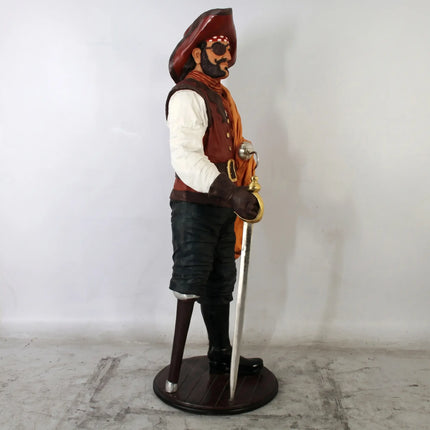 Pirate Captain Wooden Leg Life Size Statue