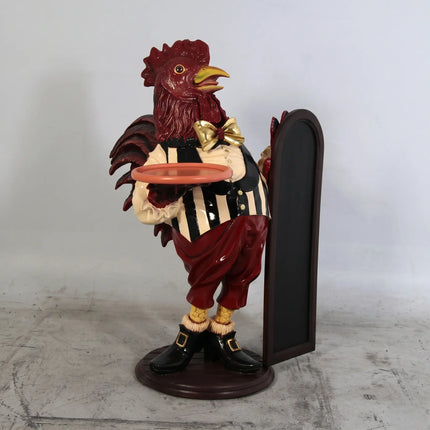 Large Rooster Butler Statue