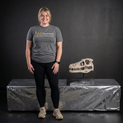 Raptor Dinosaur Skull Life Size Statue