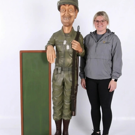 Soldier with Menu Board Life Size Statue LM Treasures - H