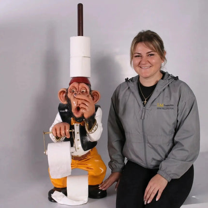 Monkey Toilet Paper Holder Life Size Statue LM Treasures - H