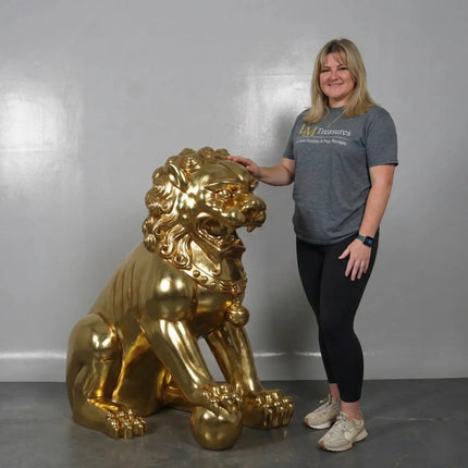 Foo Dog Male Chinese Lion Statue LM Treasures - H